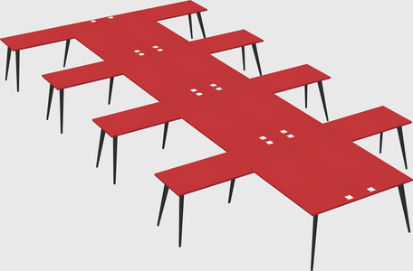 Shared l-shaped office desk system
