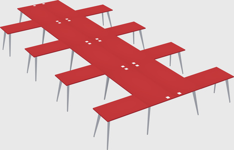 Shared l-shaped office desk system