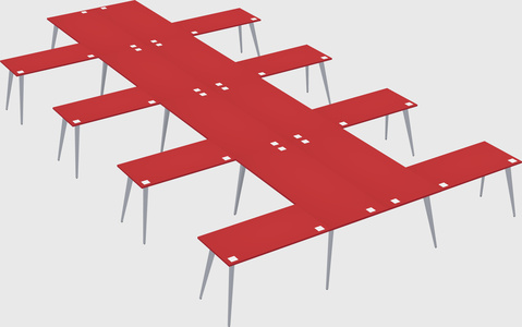 Shared l-shaped office desk system