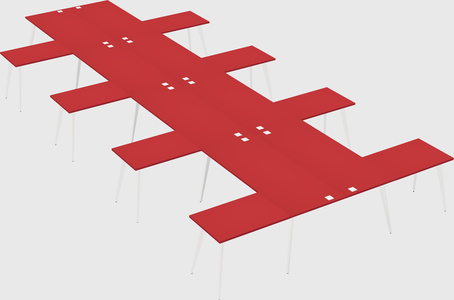 Shared l-shaped office desk system