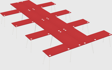 Shared l-shaped office desk system