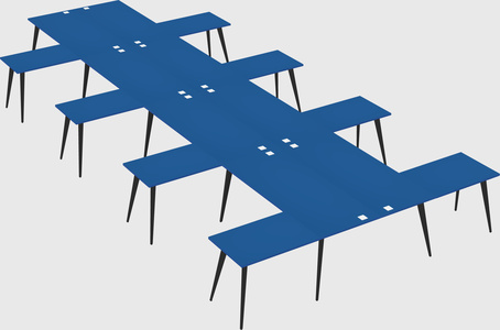Shared l-shaped office desk system