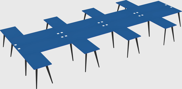 Shared l-shaped office desk system