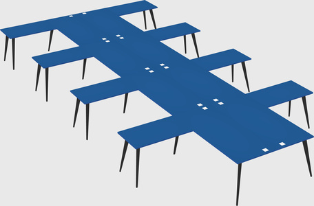 Shared l-shaped office desk system