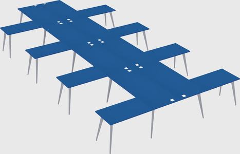 Shared l-shaped office desk system