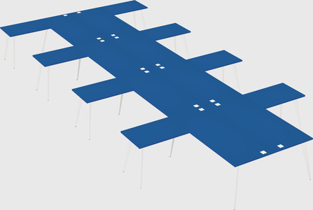 Shared l-shaped office desk system