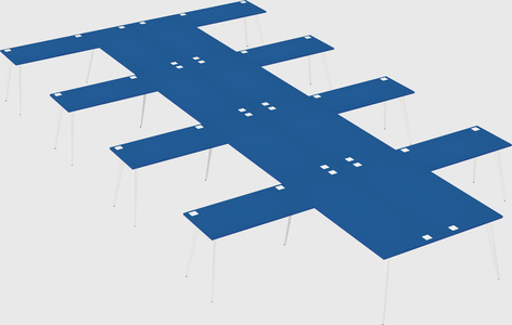 Shared l-shaped office desk system