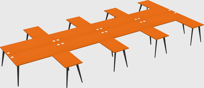 Shared l-shaped office desk system