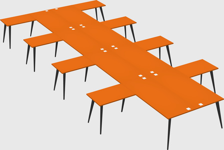 Shared l-shaped office desk system