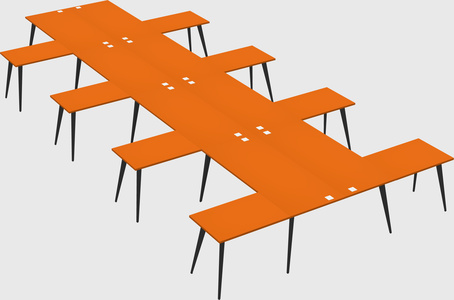 Shared l-shaped office desk system
