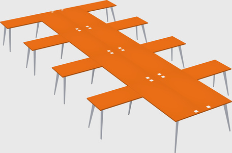 Shared l-shaped office desk system