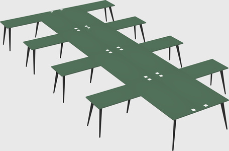 Shared l-shaped office desk system
