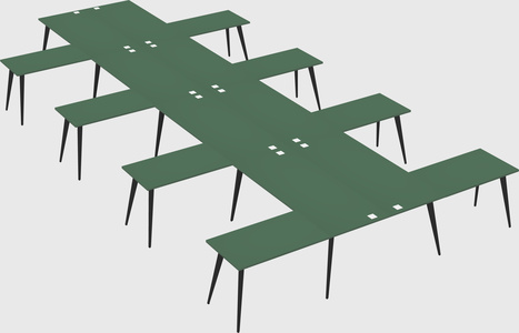 Shared l-shaped office desk system