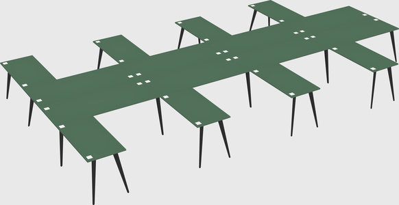 Shared l-shaped office desk system