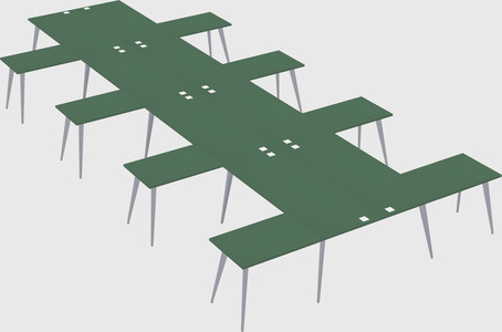 Shared l-shaped office desk system
