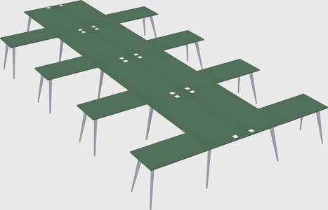 Shared l-shaped office desk system