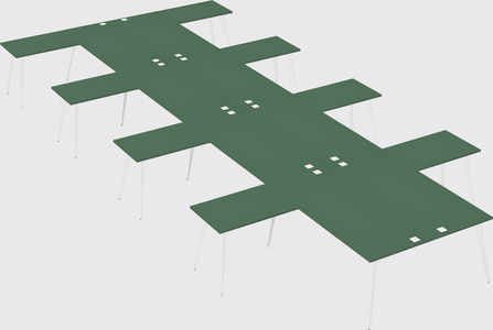 Shared l-shaped office desk system