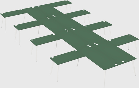 Shared l-shaped office desk system