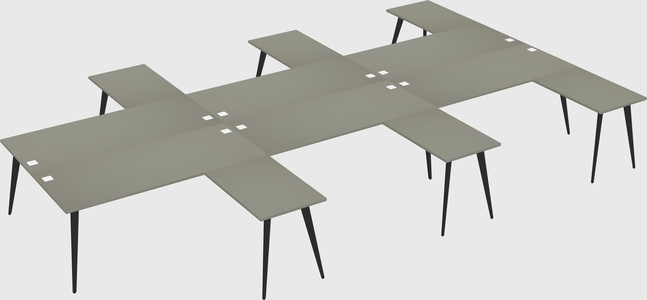 Shared l-shaped office desk system