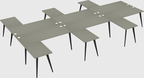 Shared l-shaped office desk system