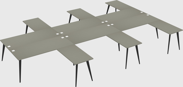 Shared l-shaped office desk system