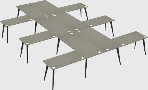 Shared l-shaped office desk system