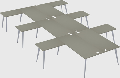 Shared l-shaped office desk system