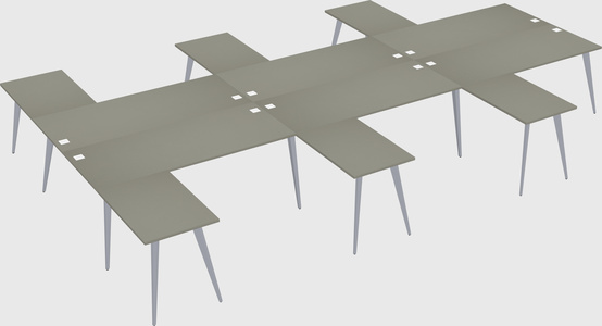Shared l-shaped office desk system