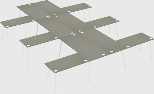 Shared l-shaped office desk system