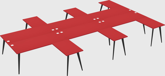 Shared l-shaped office desk system