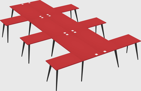 Shared l-shaped office desk system