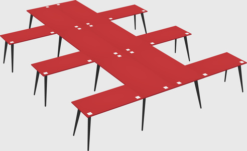 Shared l-shaped office desk system