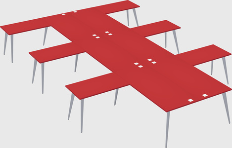 Shared l-shaped office desk system