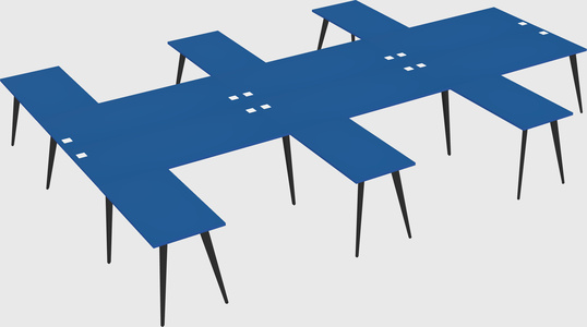 Shared l-shaped office desk system