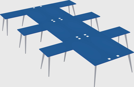Shared l-shaped office desk system