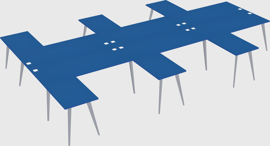 Shared l-shaped office desk system