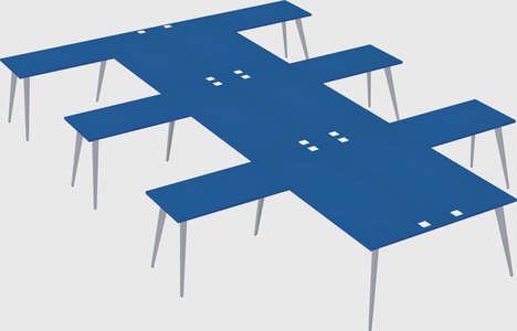Shared l-shaped office desk system