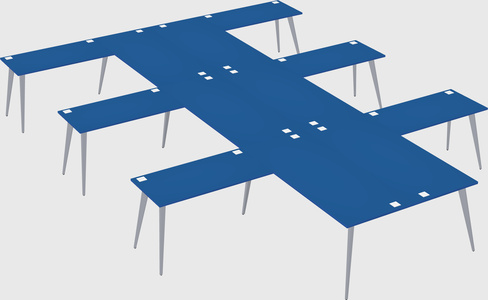 Shared l-shaped office desk system