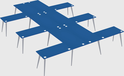 Shared l-shaped office desk system