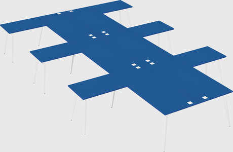 Shared l-shaped office desk system