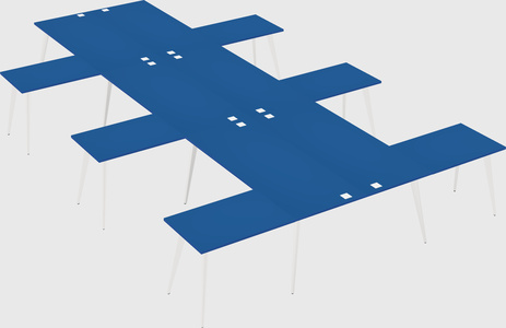 Shared l-shaped office desk system