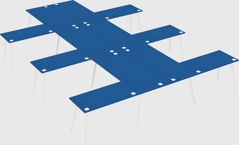 Shared l-shaped office desk system