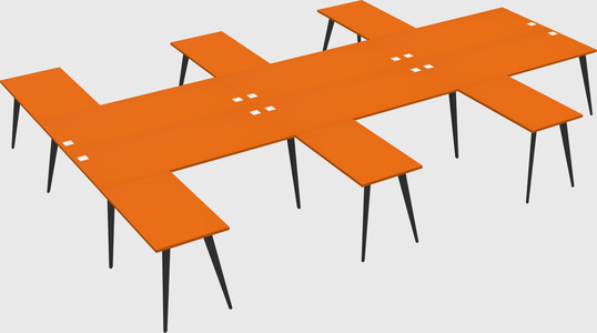 Shared l-shaped office desk system