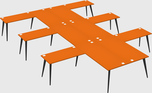 Shared l-shaped office desk system