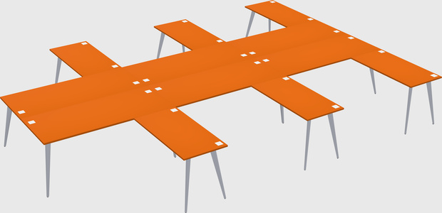 Shared l-shaped office desk system