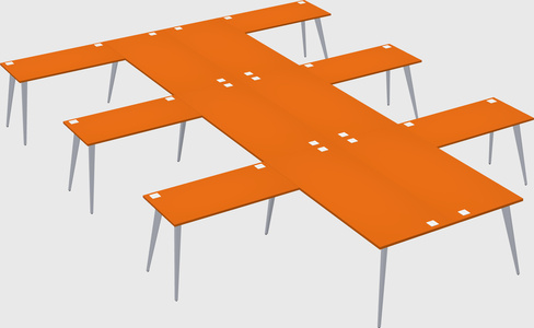 Shared l-shaped office desk system