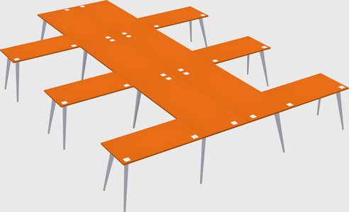 Shared l-shaped office desk system