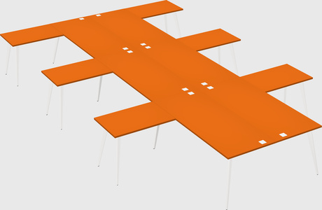 Shared l-shaped office desk system