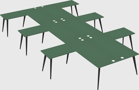 Shared l-shaped office desk system