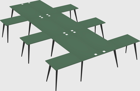 Shared l-shaped office desk system